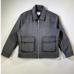 Mode of One Mens Utility Pocket Jacket Heather Onyx XL $159